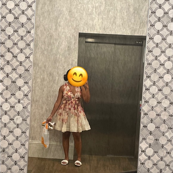 ZIMMERMANN Wonderland Mini Dress Floral Poppy Print V-Neck - Picture 11 of 11